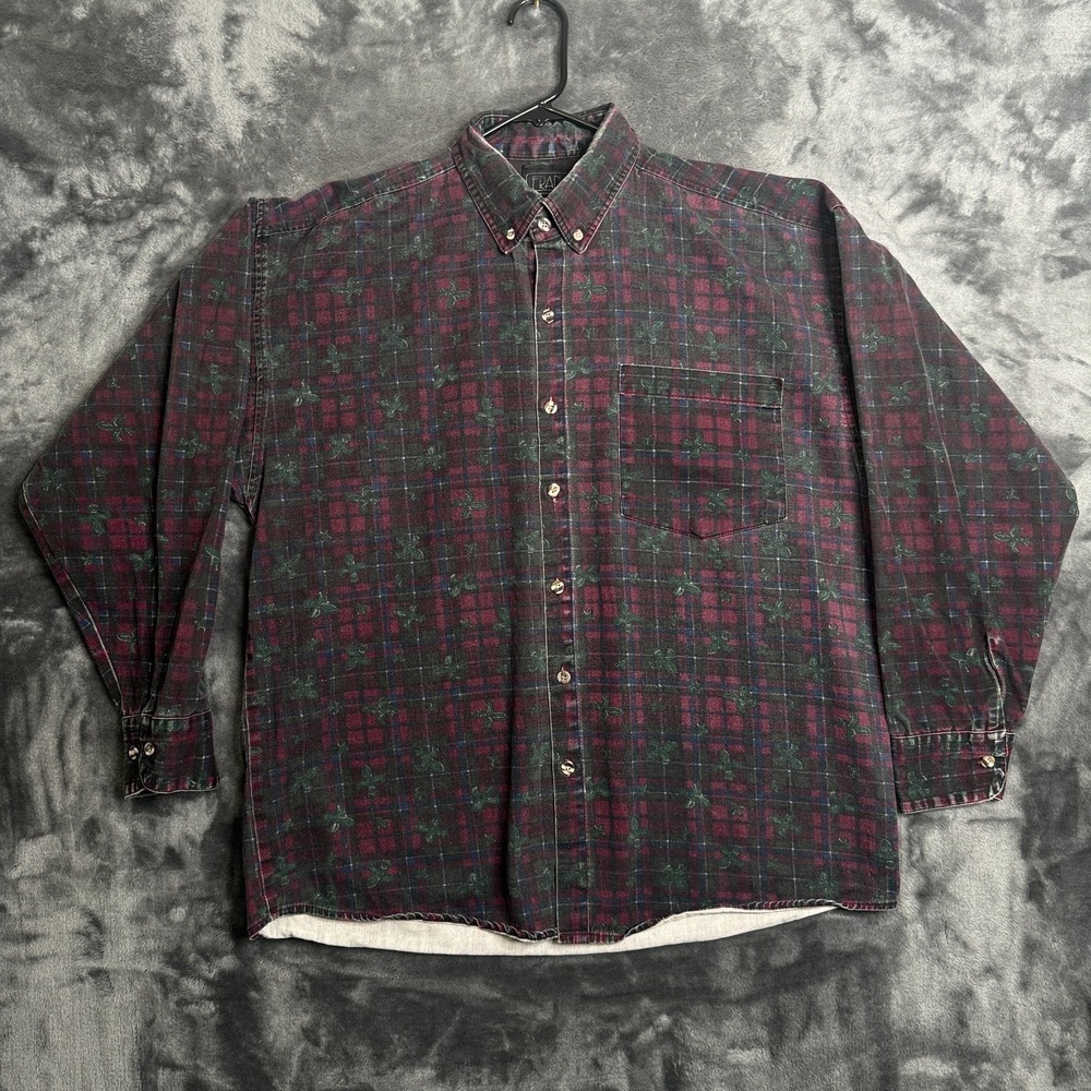 Vintage FRANK Single Pocket Long Sleeve Collard Shirt Button Down Size Medium - Picture 1 of 7